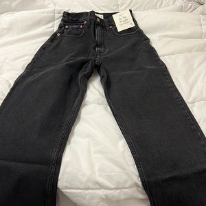 Black Abercrombie and Fitch Curve Love 90s Straight Ultra High Rise Jeans